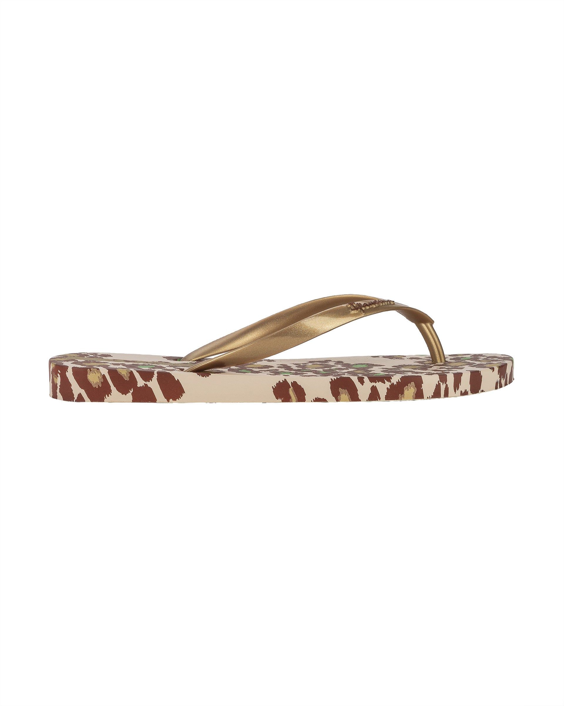 Ipanema Animal Print Női Strandpapucs Bézs Arany | 5809XYQKN