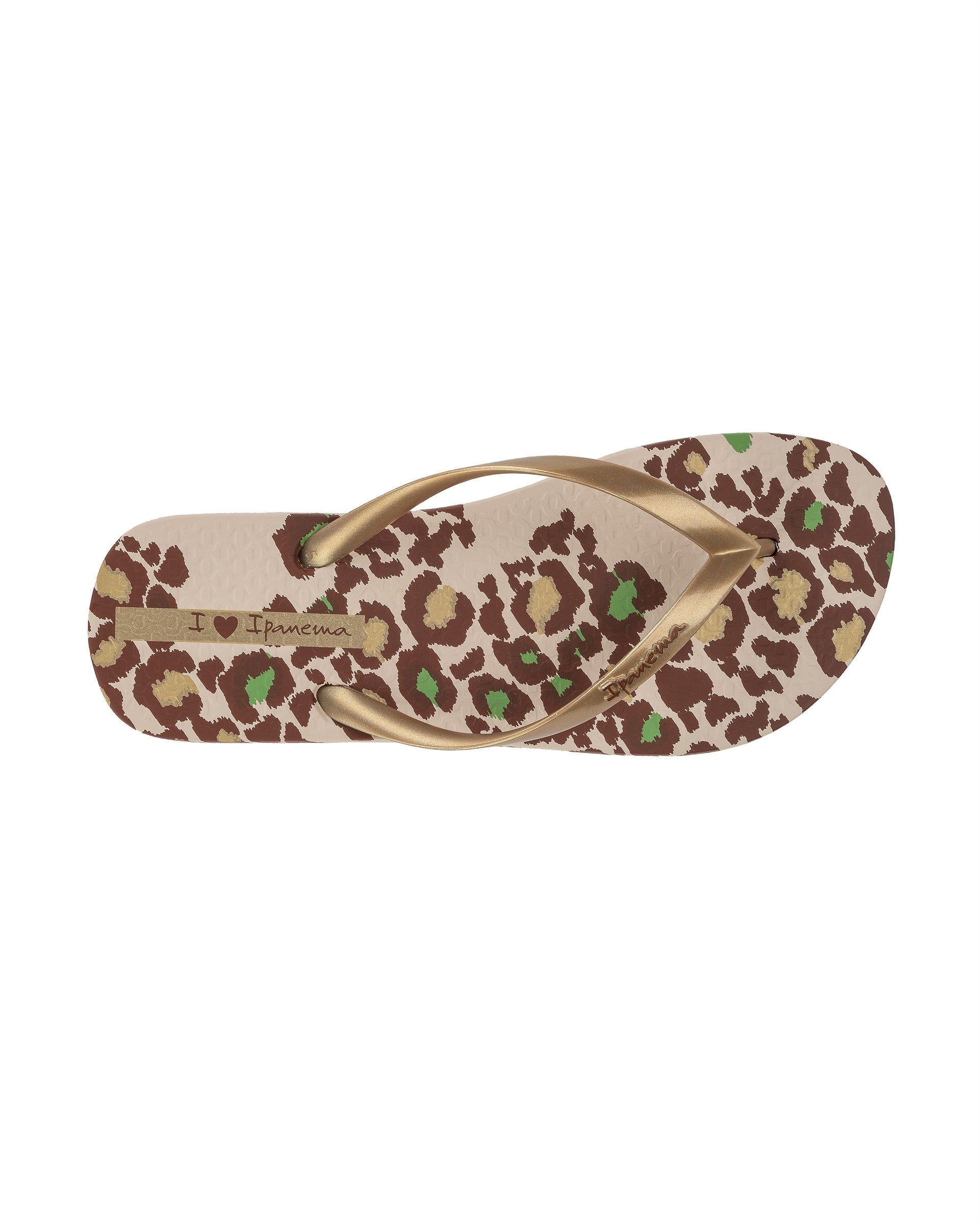 Ipanema Animal Print Női Strandpapucs Bézs Arany | 5809XYQKN